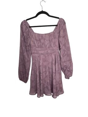 Allison & Kelly Lilac Long Sleeve Square Neck Mini Dress